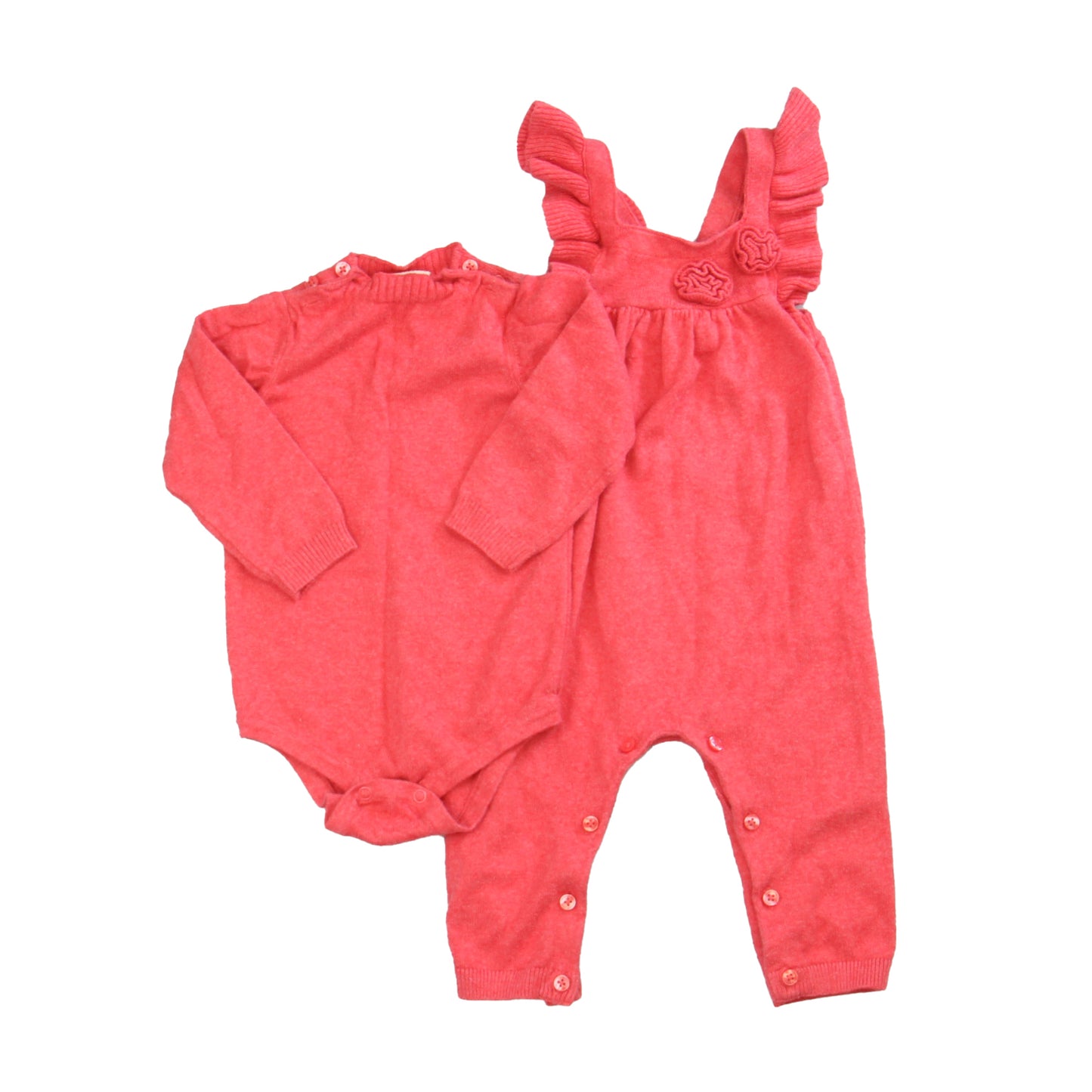 First Impressions Girls Coral Apparel Sets Size: 6-9 Months Coral