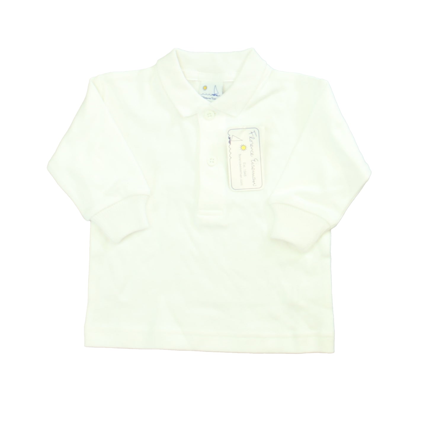 Florence Eiseman Boys White Rugby Shirt Size: 9 Months