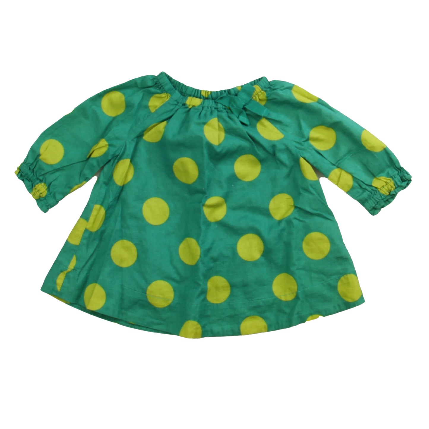 Gap Girls Green Polka Dots Dress Size: 0-3 Months Green Polka Dots