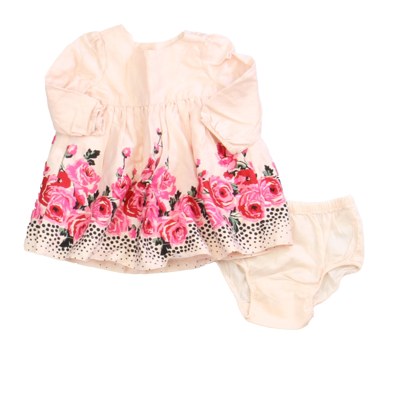 Gap Girls Pink Floral Dress Size: 0-3 Months Pink Floral