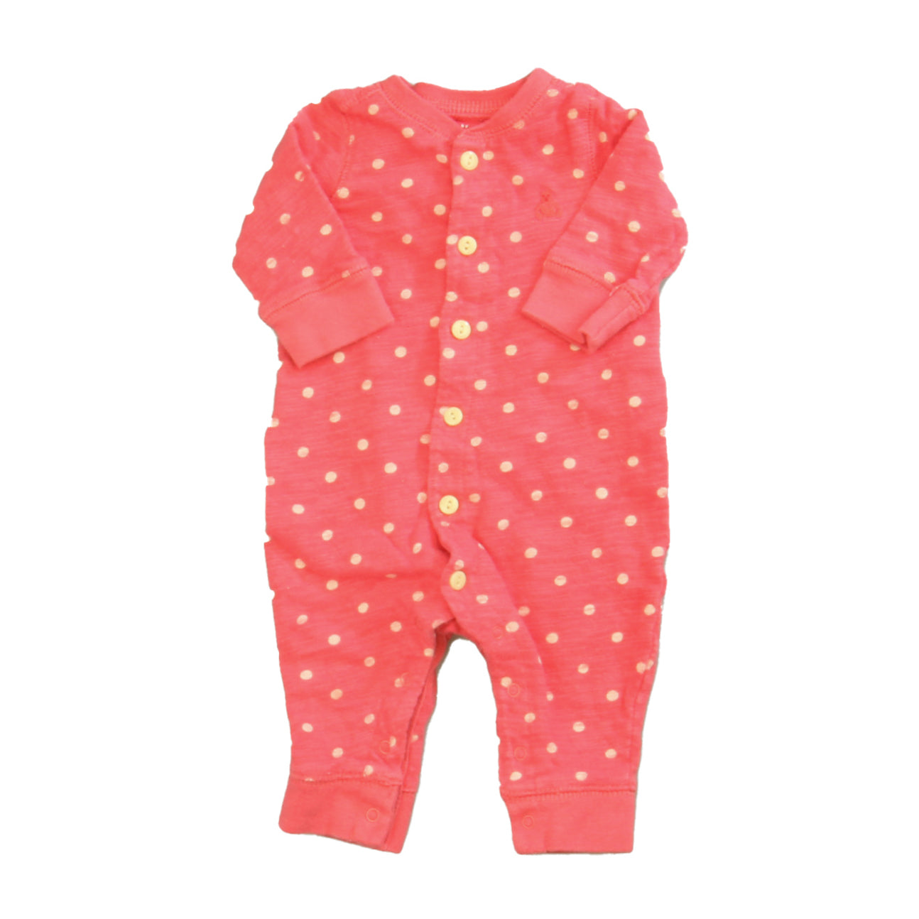 Gap Girls Pink Polka Dots Long Sleeve Outfit Size: 0-3 Months Pink Polka Dots