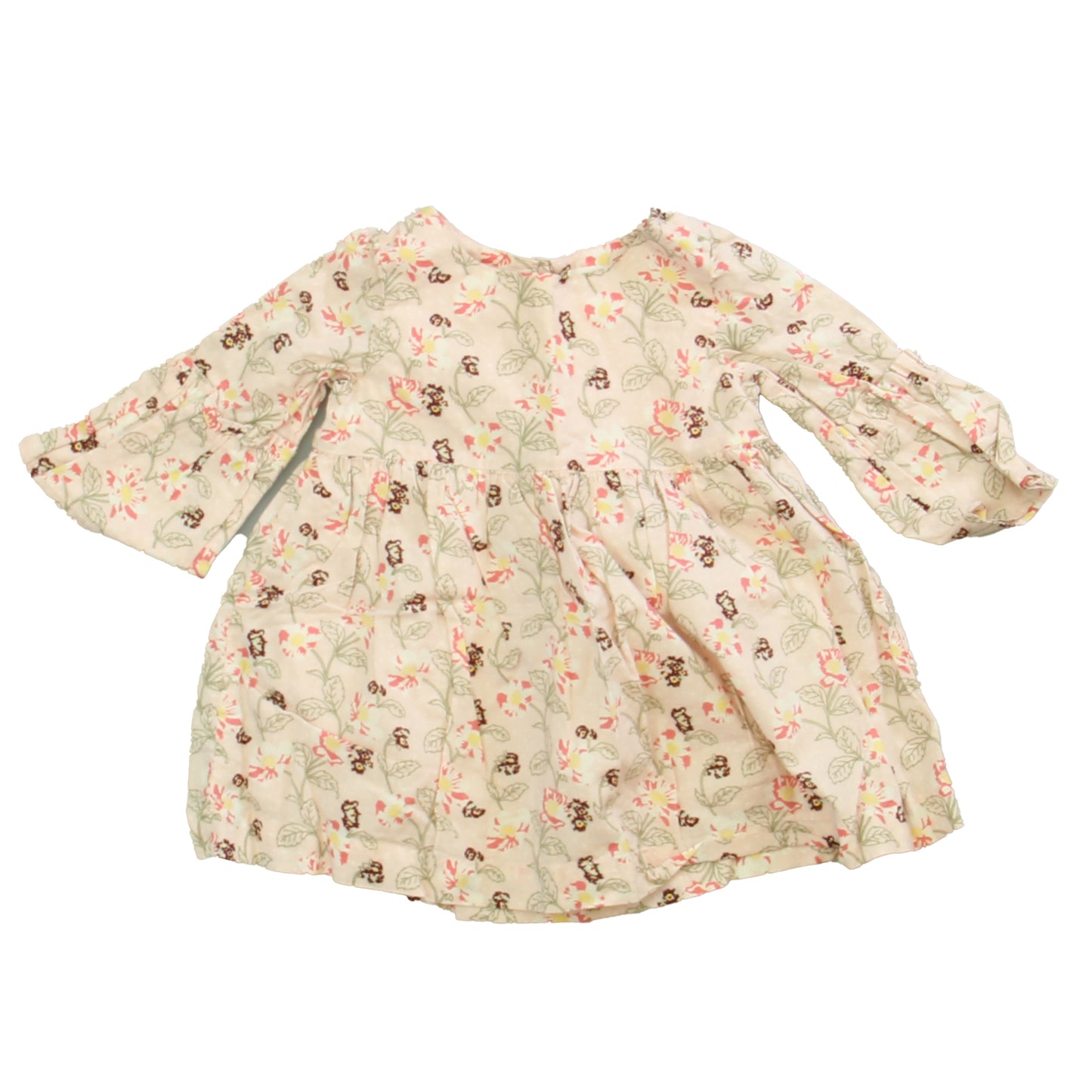 Gap Girls Pink Floral Dress Size: 12-18 Months Pink Floral