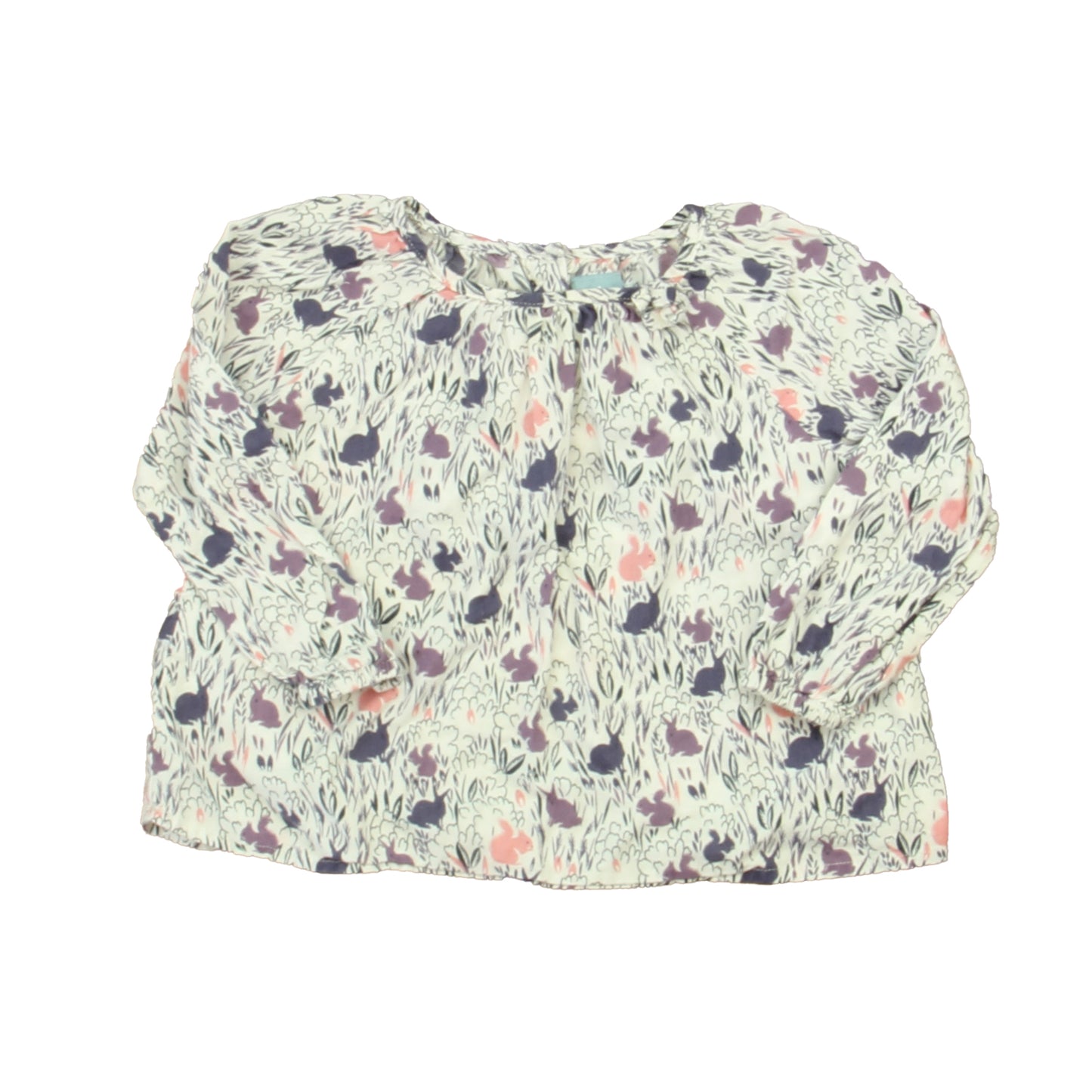 Gap Girls White | Purple | Pink Blouse Size: 12-18 Months White | Purple | Pink