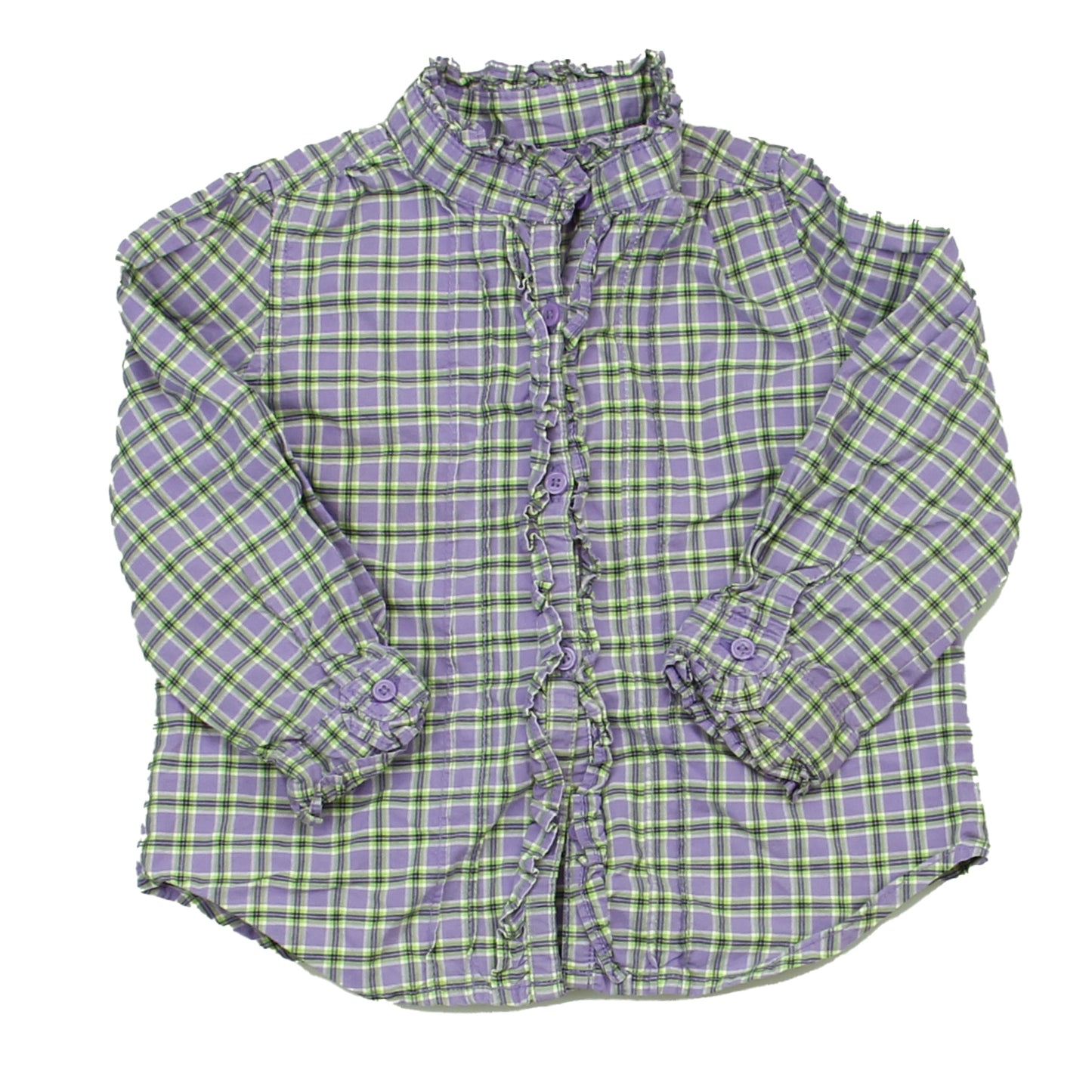 Gap Girls Purple | Plaid Button Down Long Sleeve Size: 18-24 Months Purple | Plaid