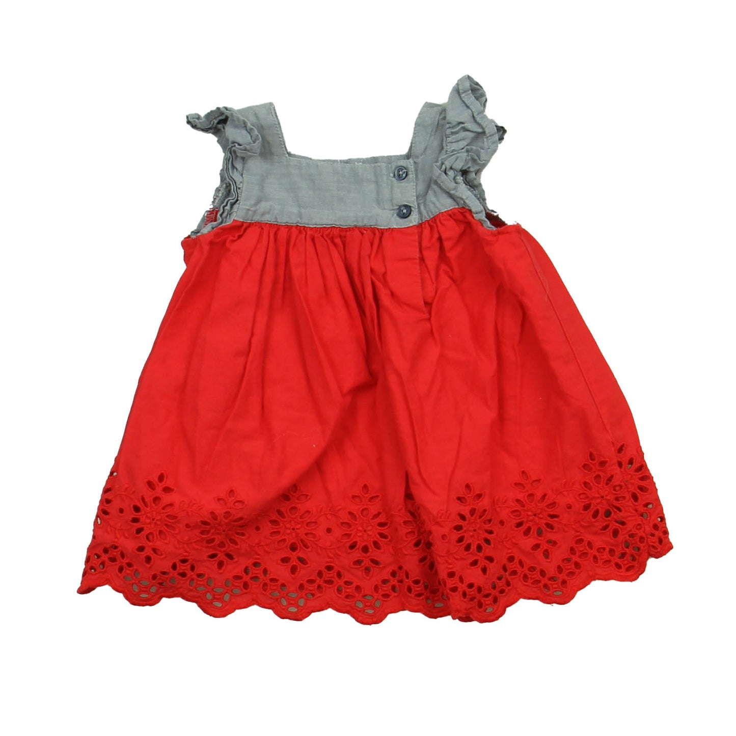 Gap Girls Blue | Red Dress Size: 3-6 Months Blue | Red