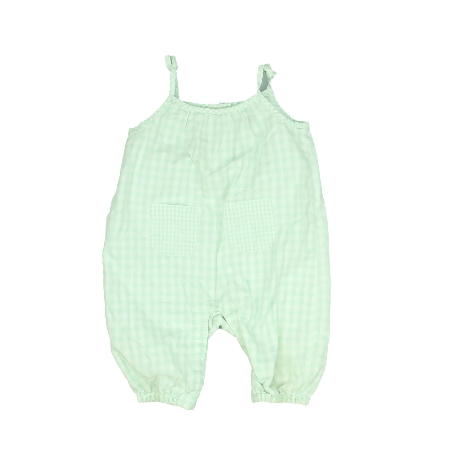 Gap Girls Green | White Romper Size: 3-6 Months Green | White