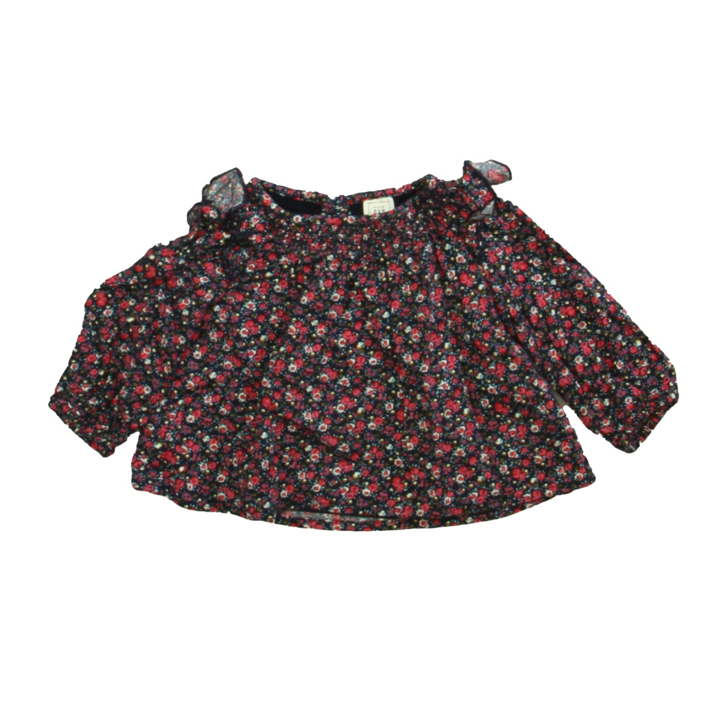 Gap Girls Navy Floral Blouse Size: 3-6 Months Navy Floral