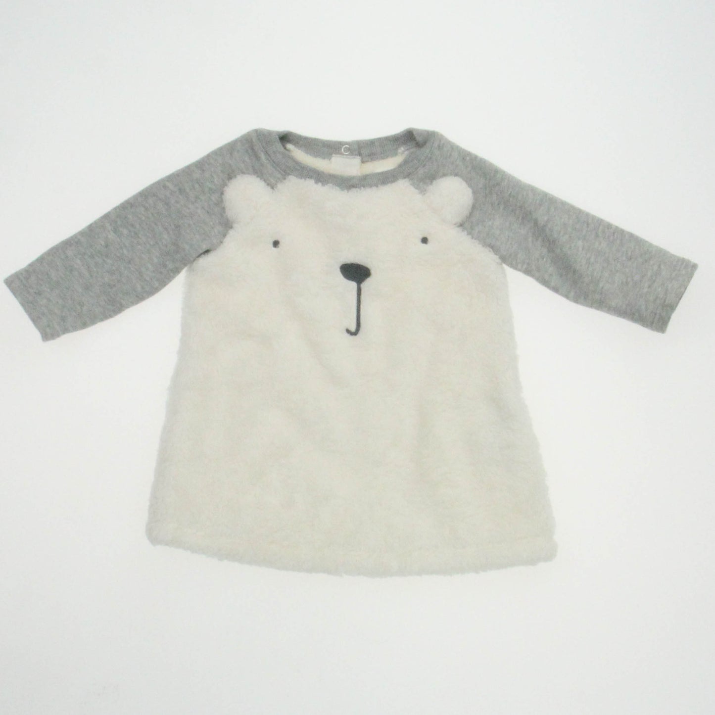 Gap Girls White | Gray Dress Size: 3-6 Months White | Gray