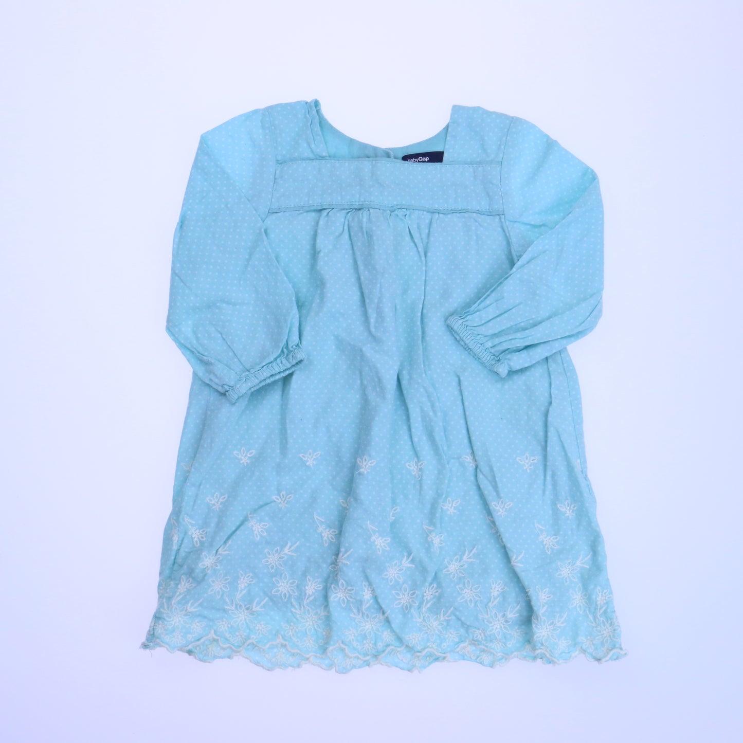 Gap Girls Aqua Dress Size: 6-12 Months Aqua