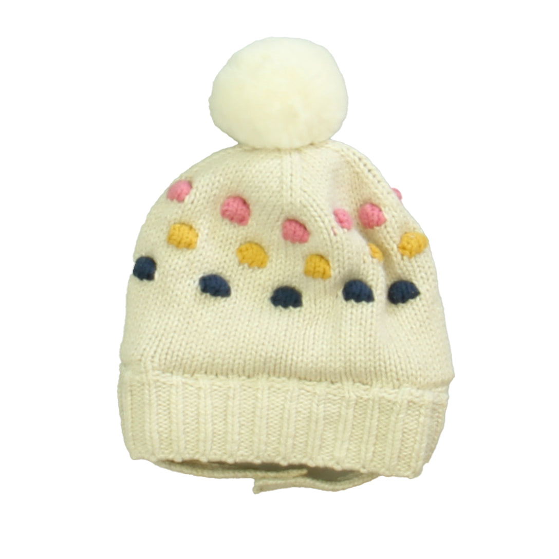 Gap Girls Ivory Polka Dots Winter Hat Size: 6-12 Months Ivory Polka Dots