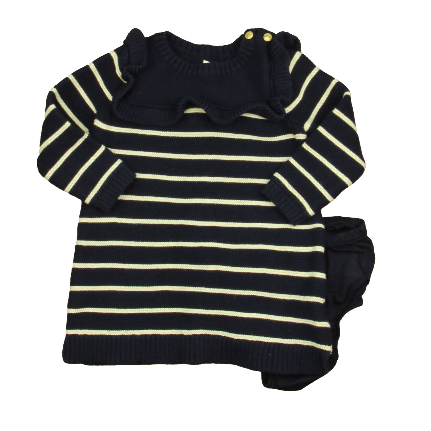 Gap Girls Navy | White Sweater Dress Size: 6-12 Months Navy | White