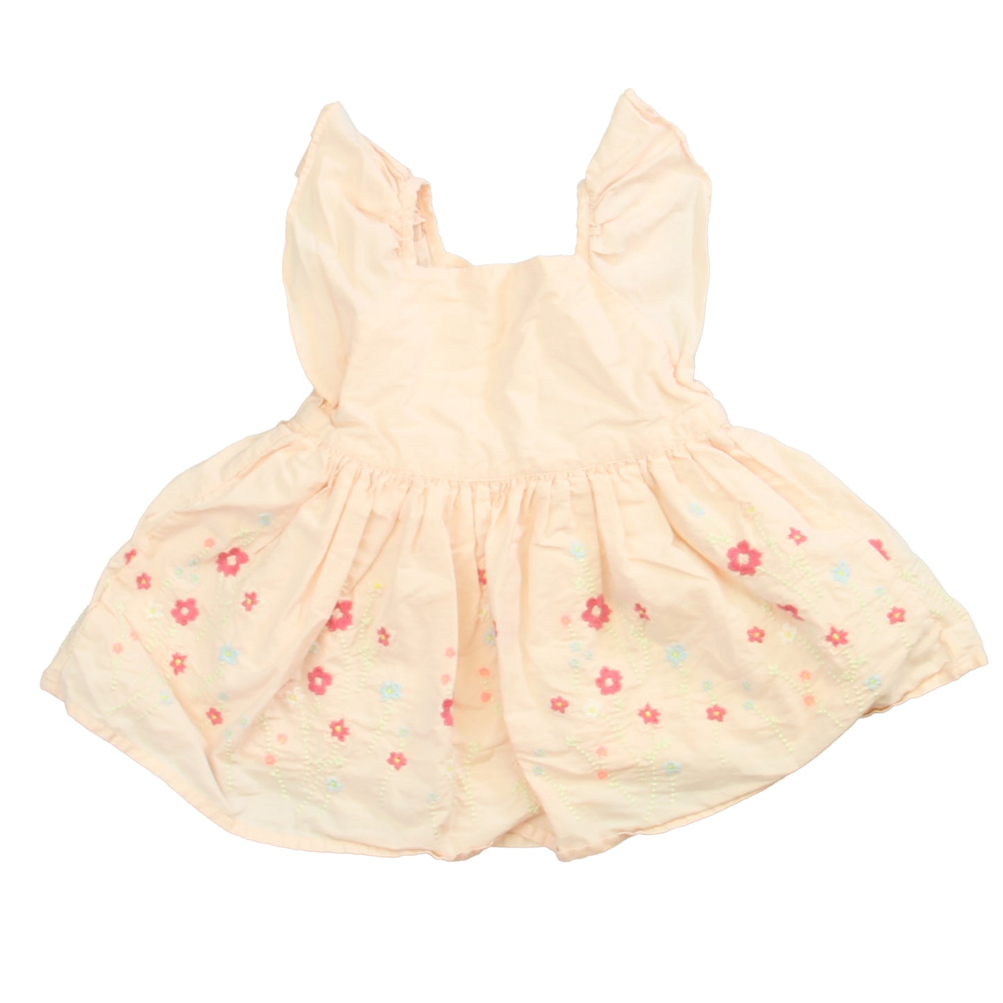 Gap Girls Pink Floral Dress Size: 6-12 Months Pink Floral