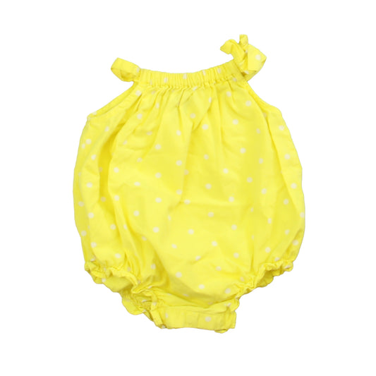 Gap Girls Yellow | White Romper Size: 6-12 Months Yellow | White