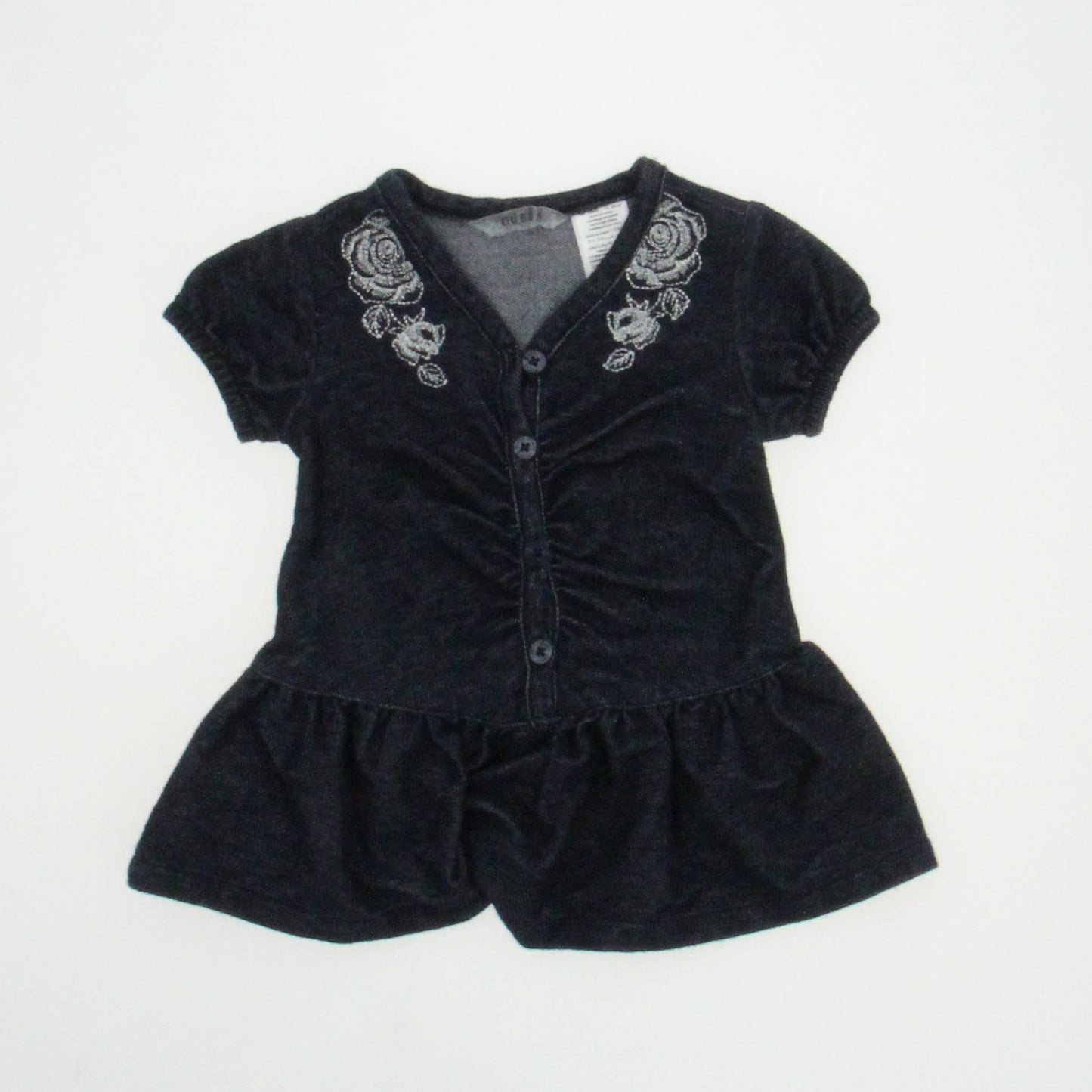 Guess Girls Blue Short Sleeve Shirt Size: 12 Months Blue