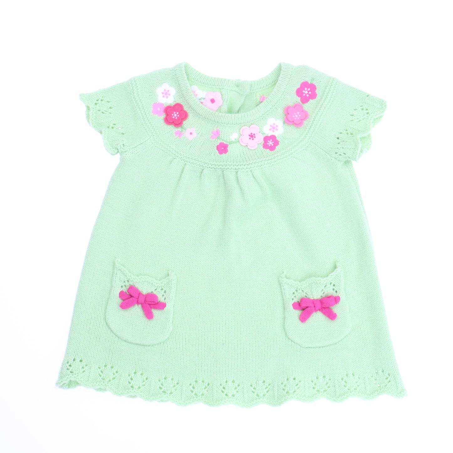 Gymboree Girls Green Sweater Dress Size: 0-3 Months Green