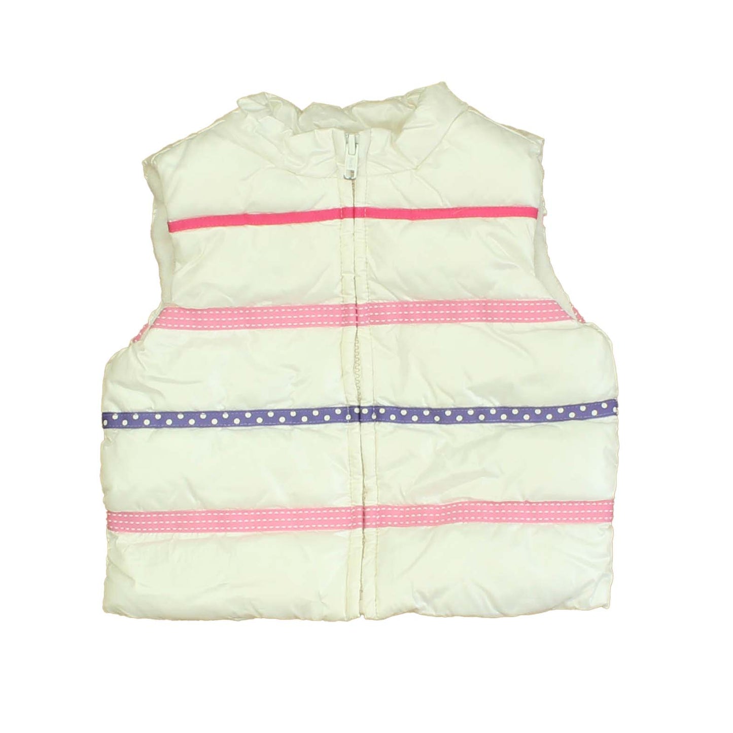 Gymboree Girls White | Pink | Purple | Stripes Vest Size: 12-24 Months White | Pink | Purple | Stripes