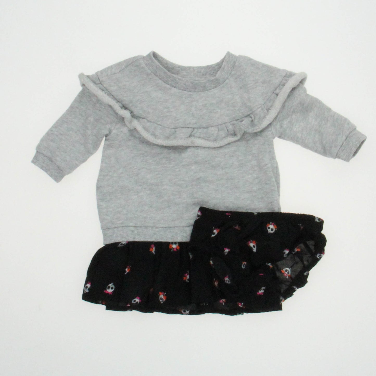 Gymboree Girls Gray | Black Dress Size: 3-6 Months Gray | Black