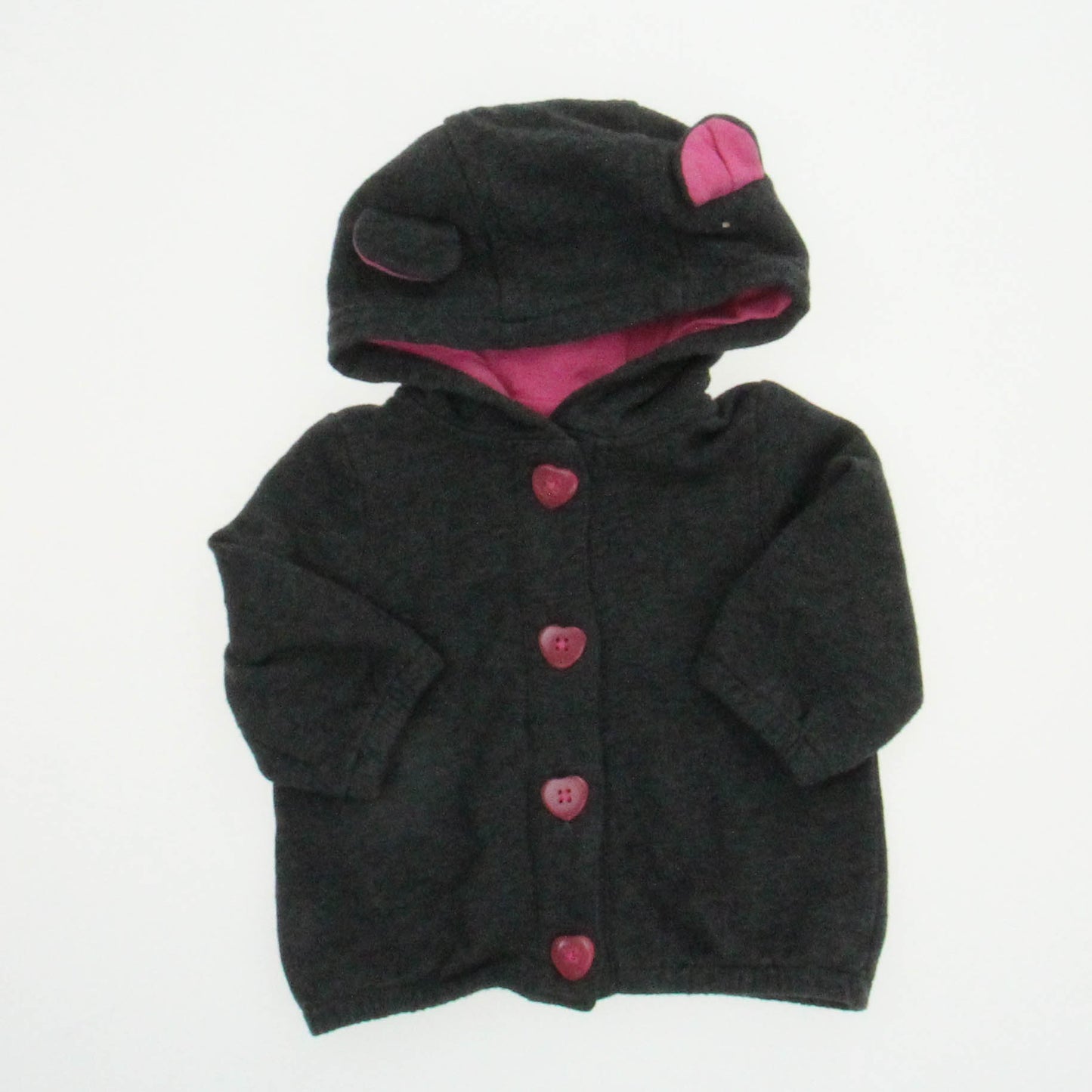 Gymboree Girls Grey | Pink Cardigan Size: 3-6 Months Grey | Pink