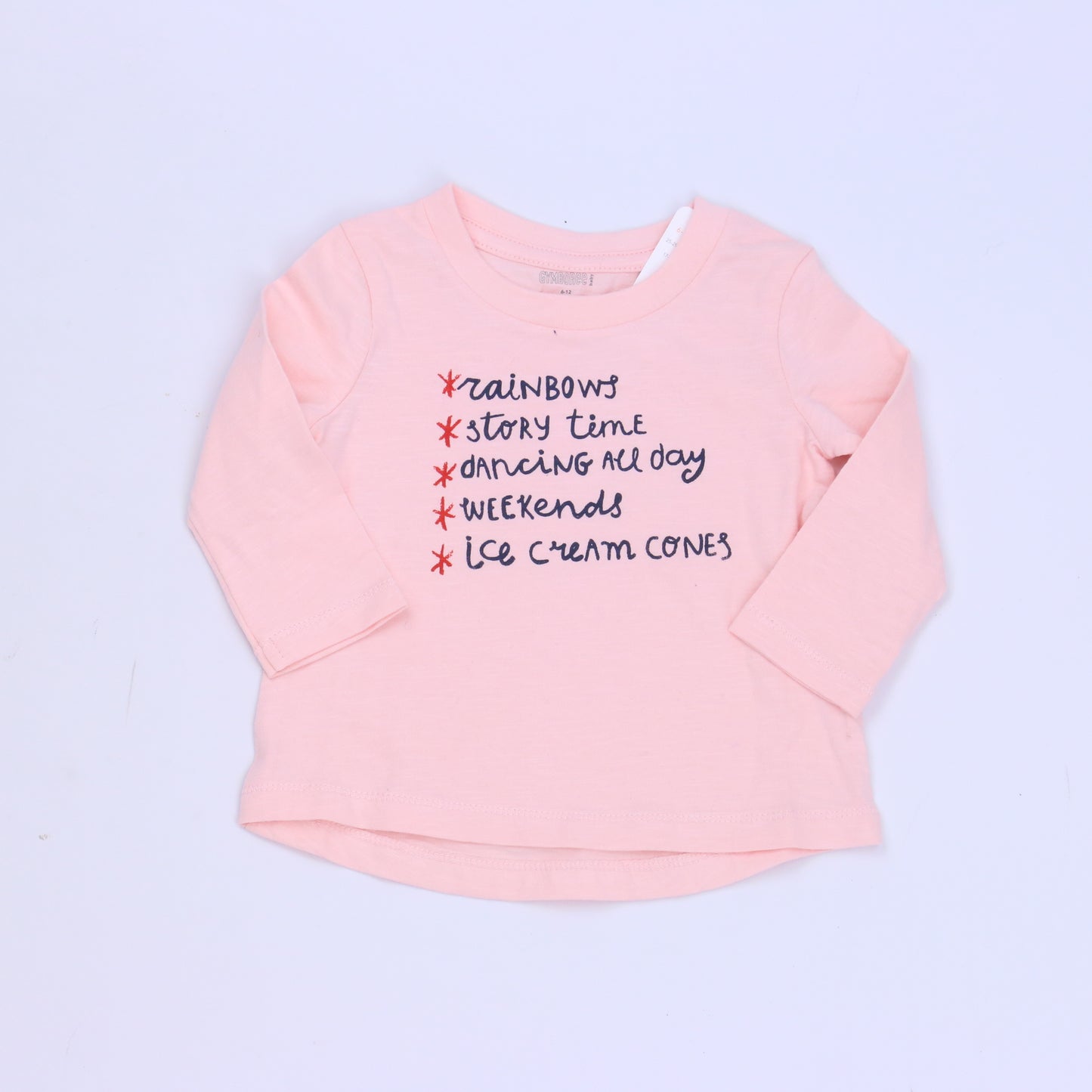 Gymboree Girls Pink Long Sleeve T-Shirt Size: 3-6 Months Pink