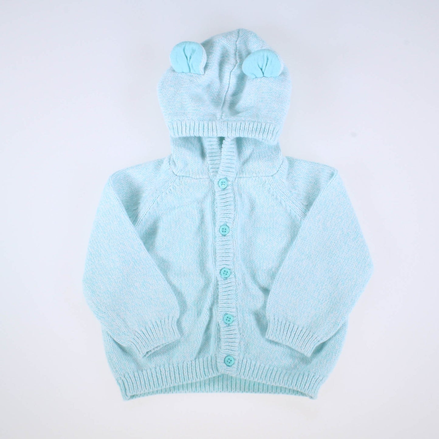 Gymboree Girls Light Blue | Bear Hoodie Cardigan Size: 3-6 Months Light Blue | Bear Hoodie
