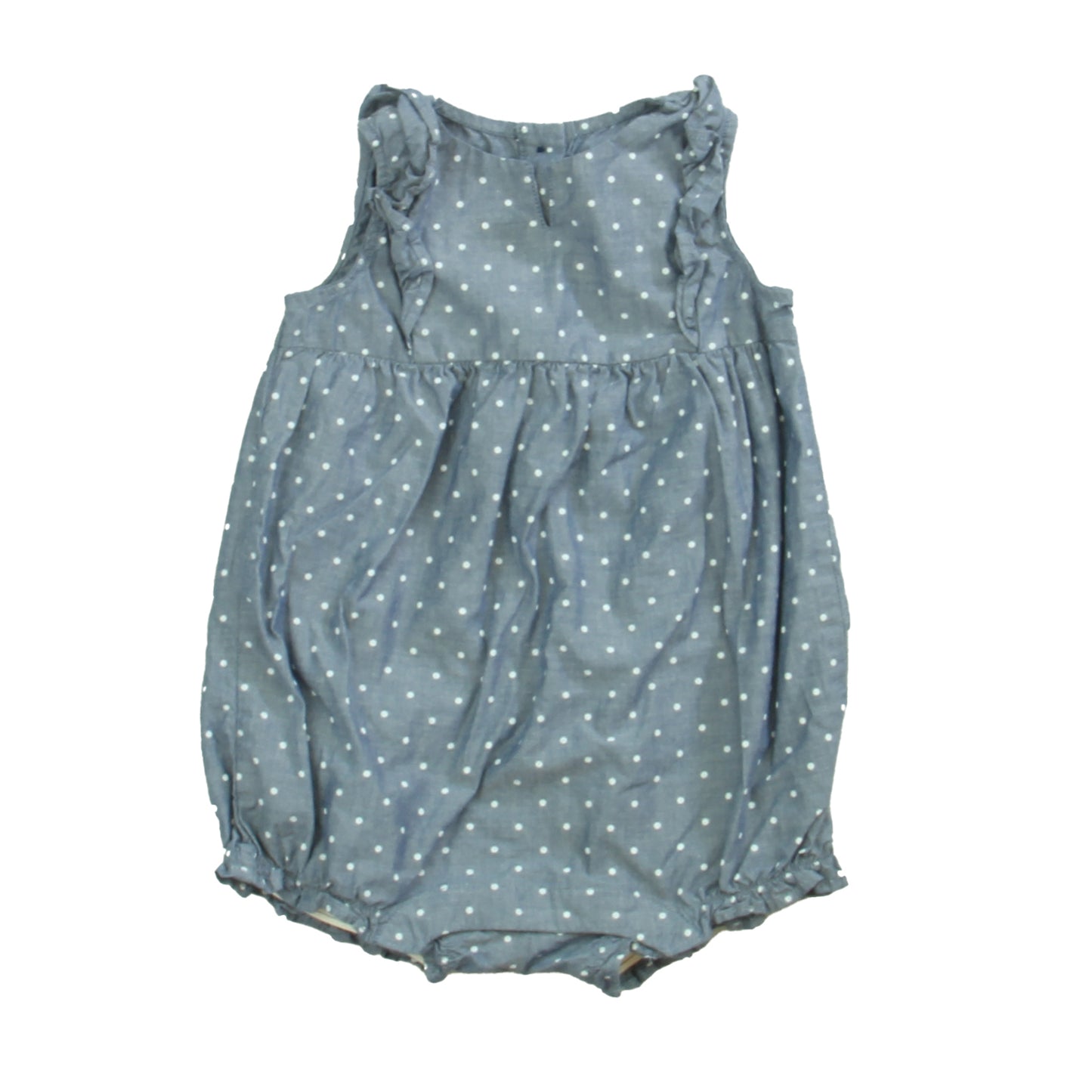 Gymboree Girls Blue | White Romper Size: 6-12 Months Blue | White