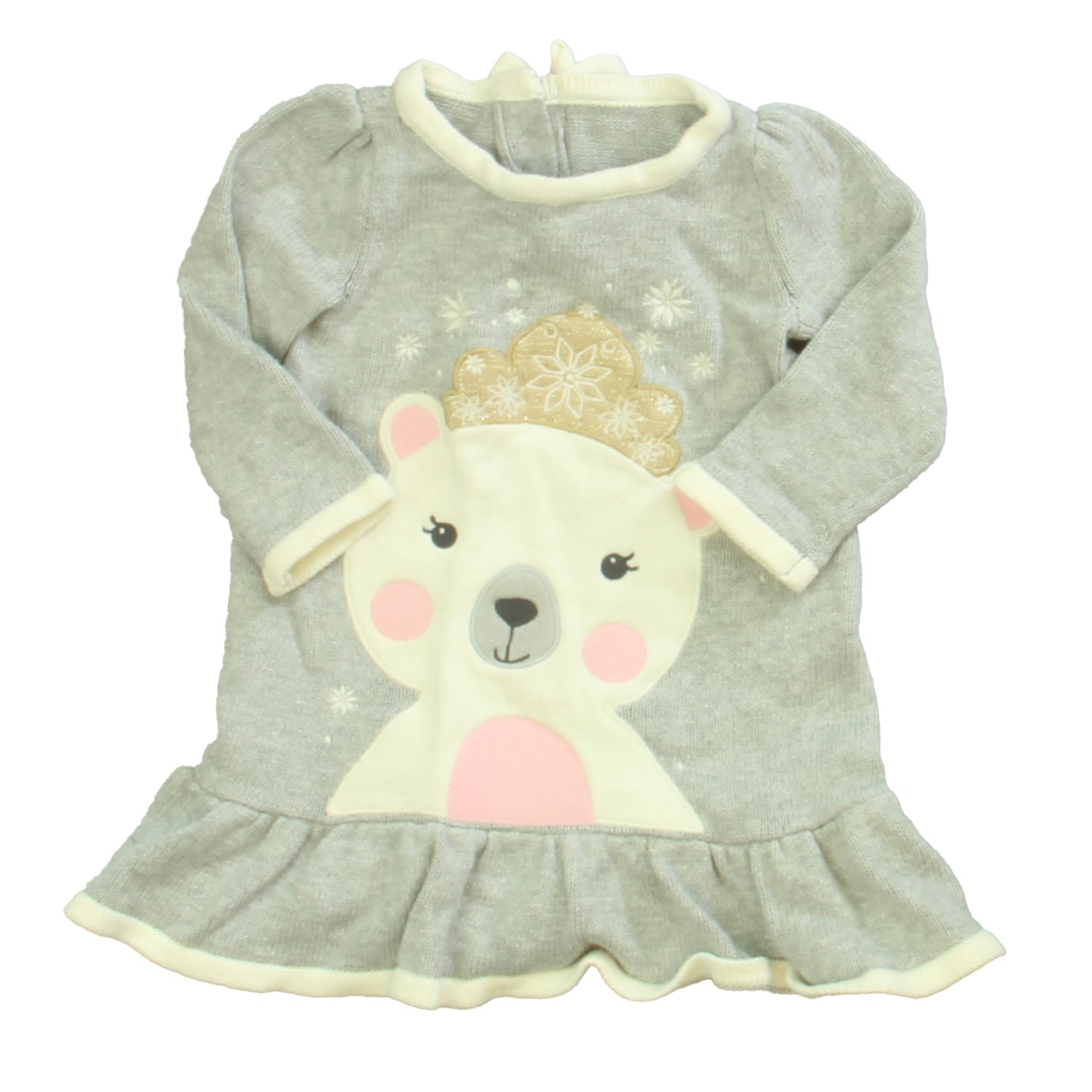 Gymboree Girls Gray | White Bear Sweater Dress Size: 6-12 Months Gray | White Bear
