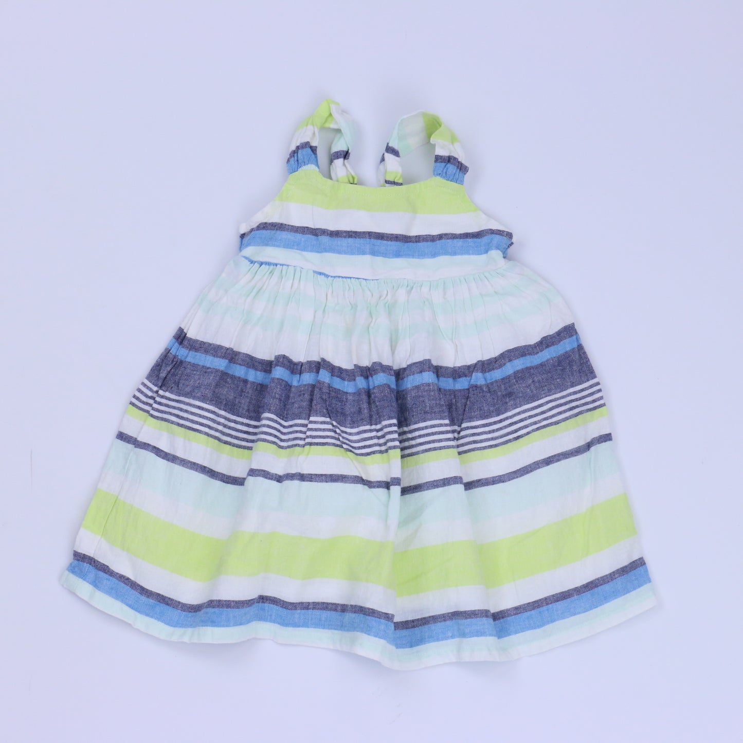 Gymboree Girls White | Blue | Green Dress Size: 6-12 Months White | Blue | Green