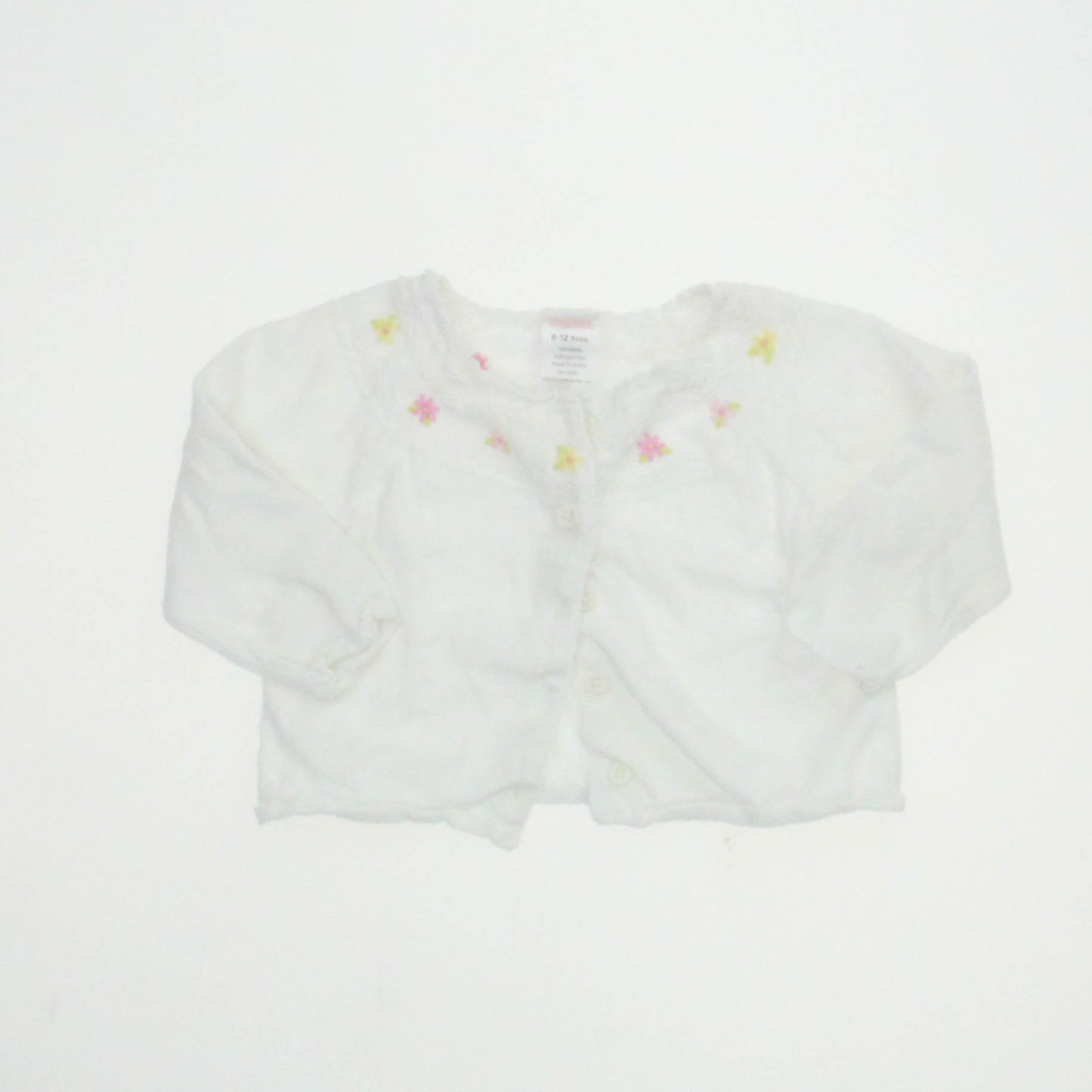 Gymboree Girls White Flowers Cardigan Size: 6-12 Months White Flowers