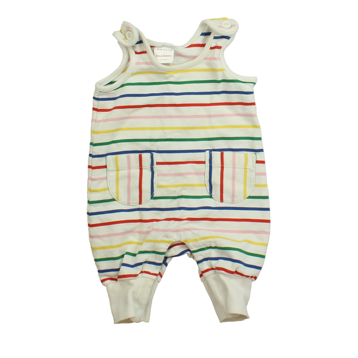 Hanna Andersson Girls White | Multi Stripes Romper Size: 0-3 Months White | Multi Stripes