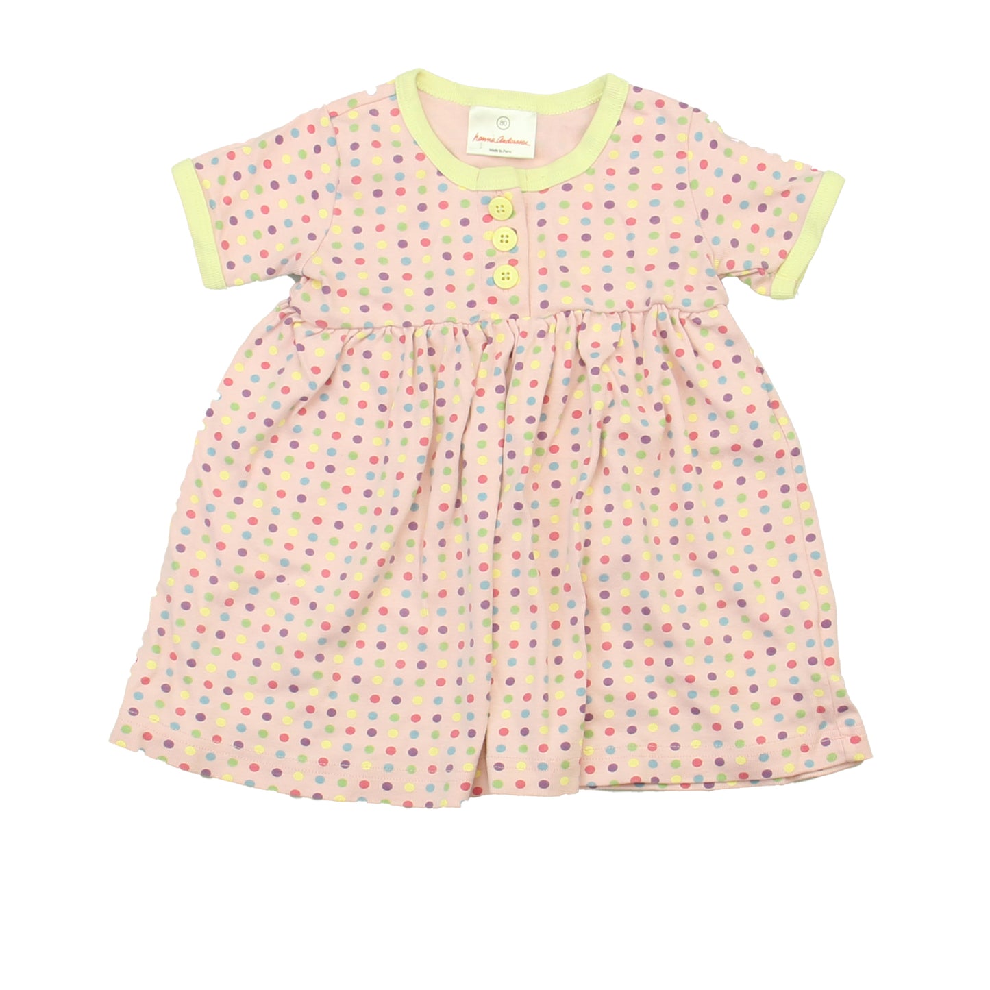 Hanna Andersson Girls Pink Polka Dots Dress Size: 18-24 Months Pink Polka Dots