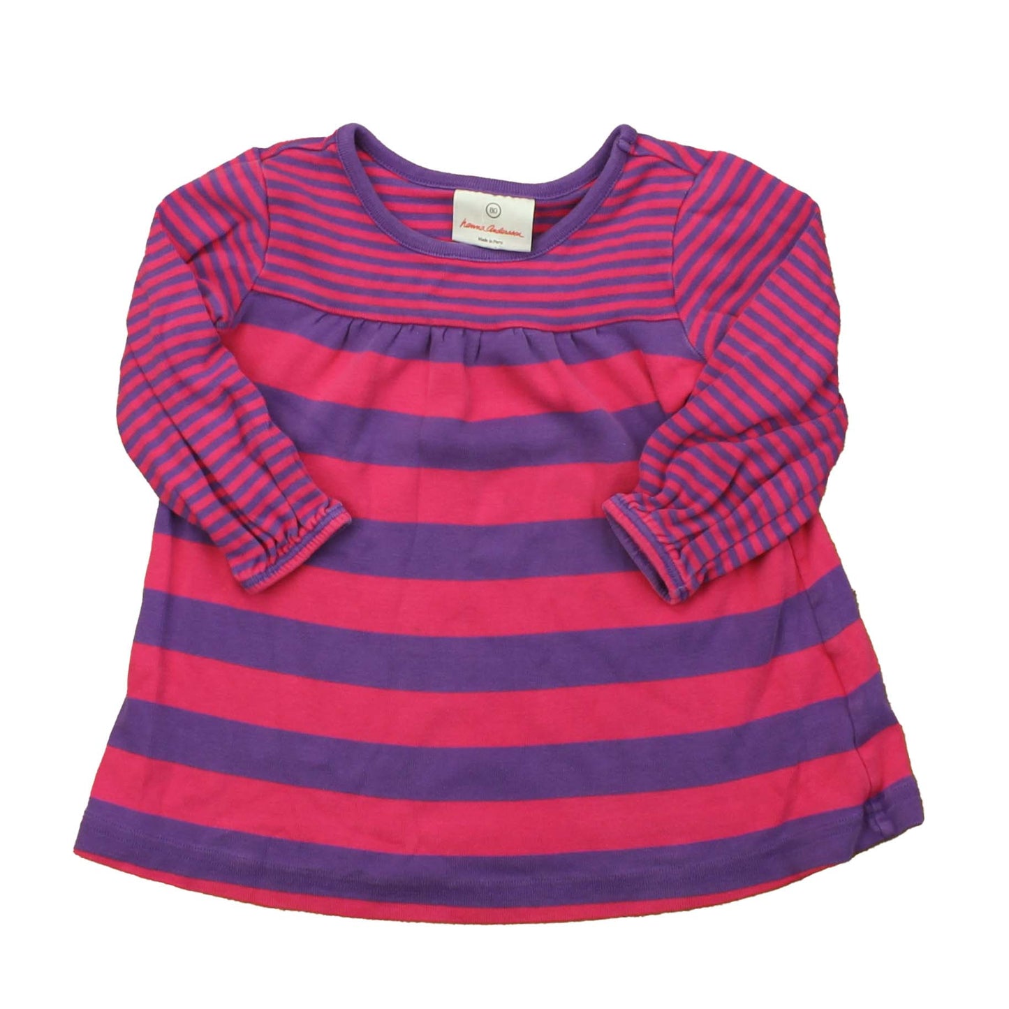 Hanna Andersson Girls Pink | Purple | Stripes Dress Size: 18-24 Months Pink | Purple | Stripes