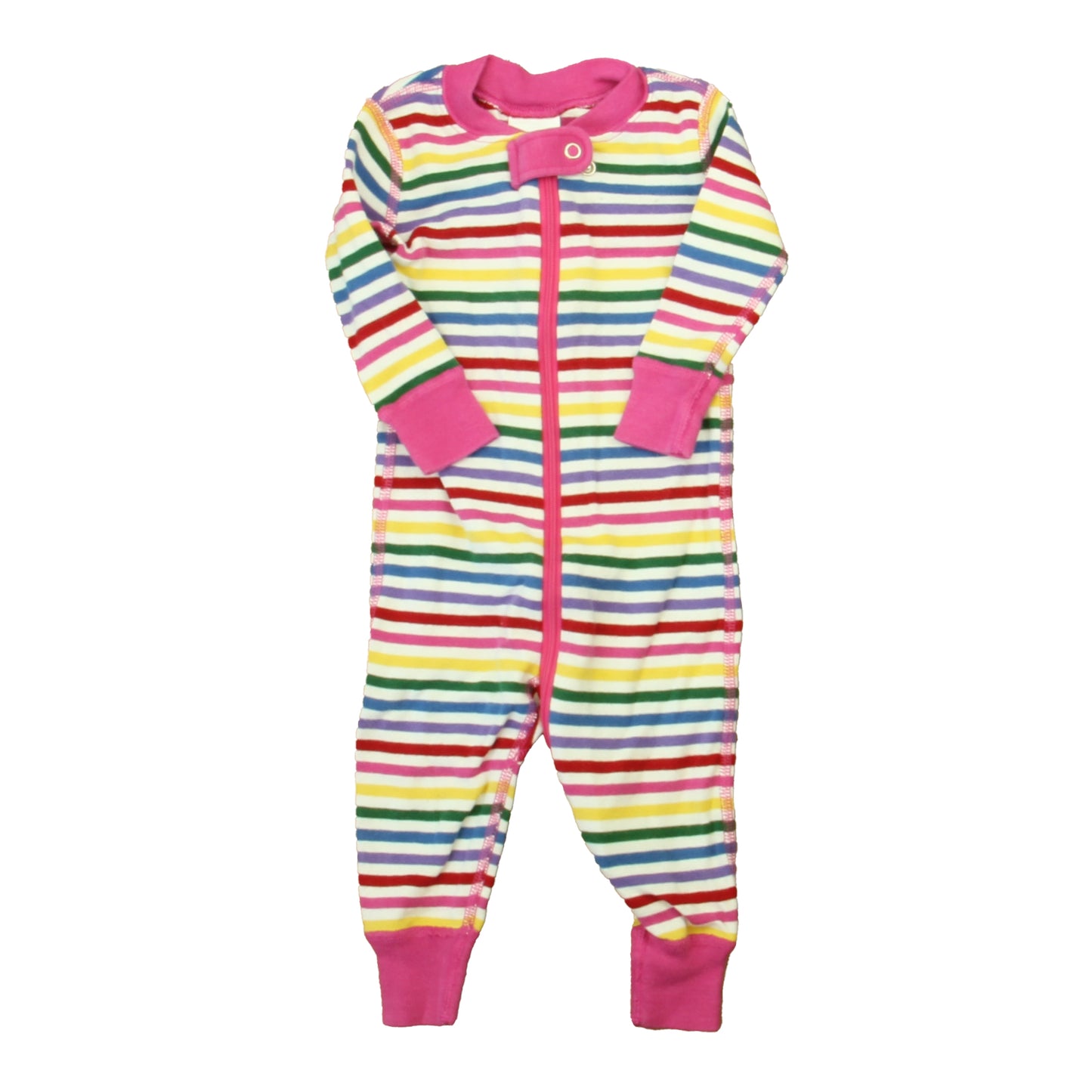Hanna Andersson Girls Pink Multi Stripe 1-piece Non-footed Pajamas Size: 3-6 Months Pink Multi Stripe