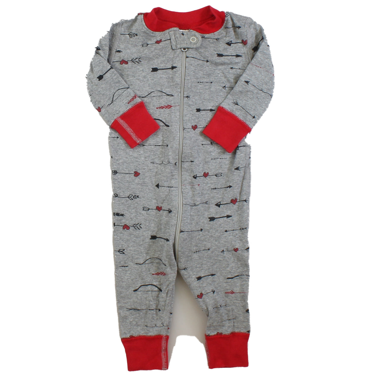 Hanna Andersson Unisex Grey | Red 1-piece Non-footed Pajamas Size: 6-12 Months Grey | Red