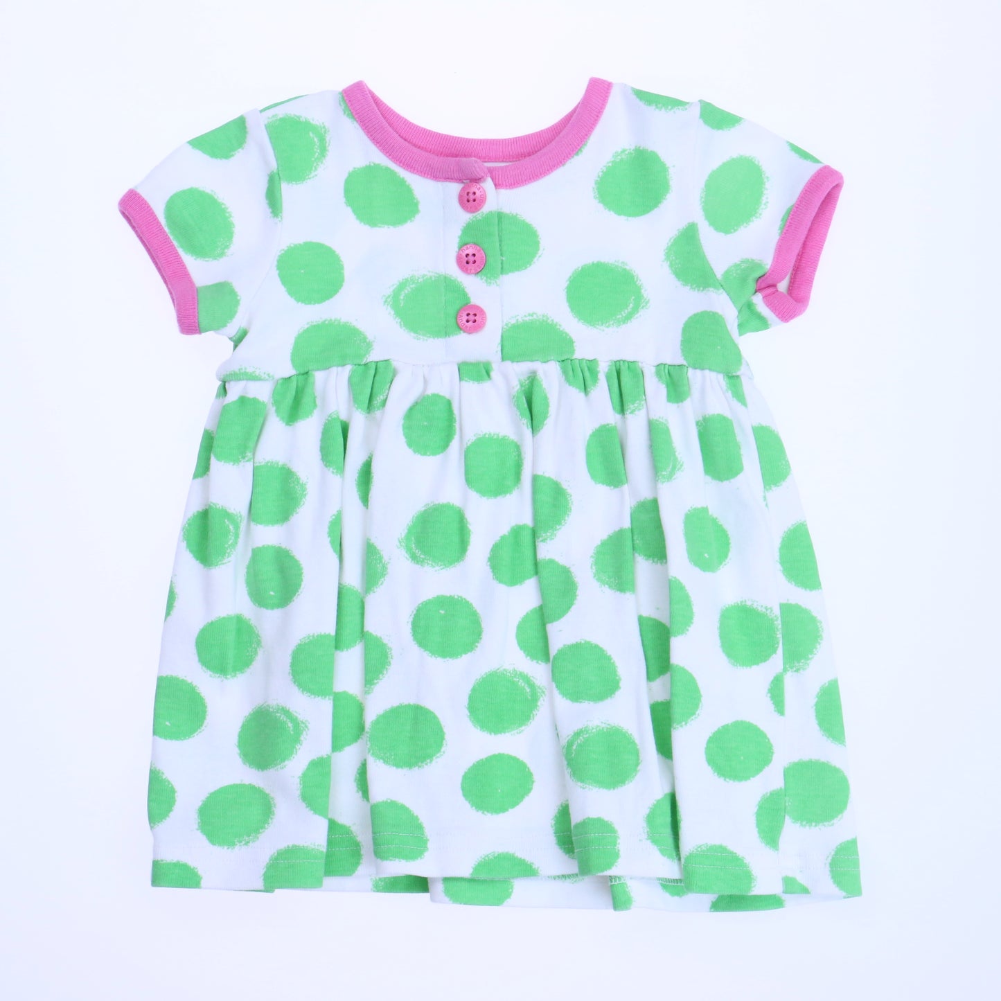 Hanna Andersson Girls White | Green Dress Size: 6-12 Months White | Green