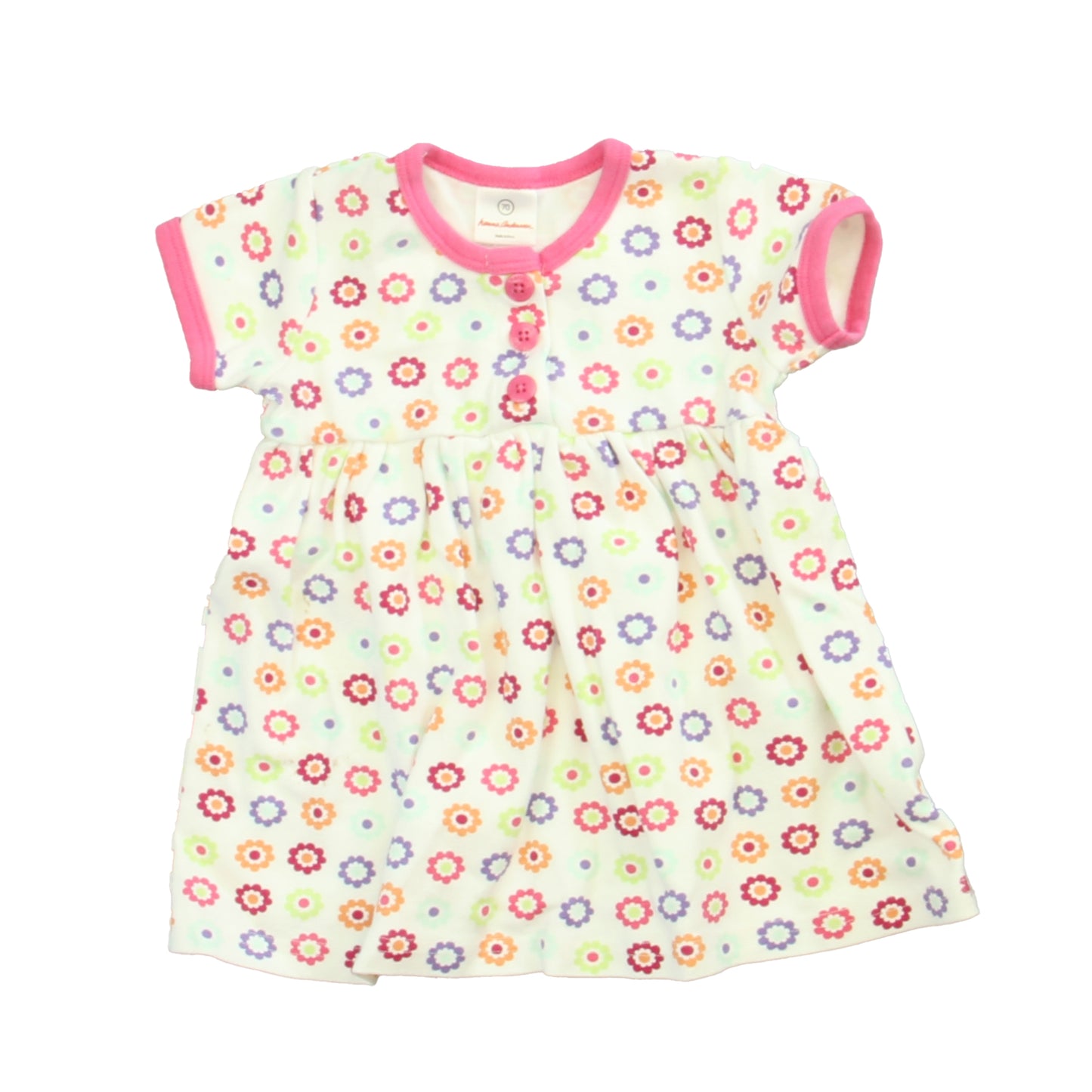 Hanna Andersson Girls White | Pink Floral Dress Size: 6-12 Months White | Pink Floral
