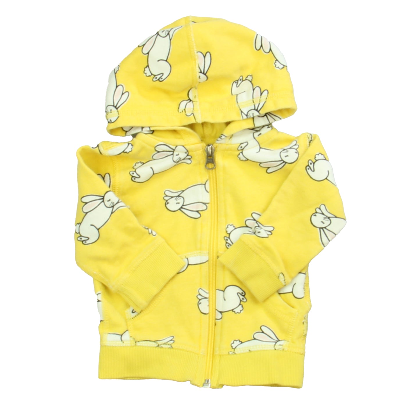 Hanna Andersson Unisex Yellow | White Bunny Hoodie Size: 6-12 Months Yellow | White Bunny