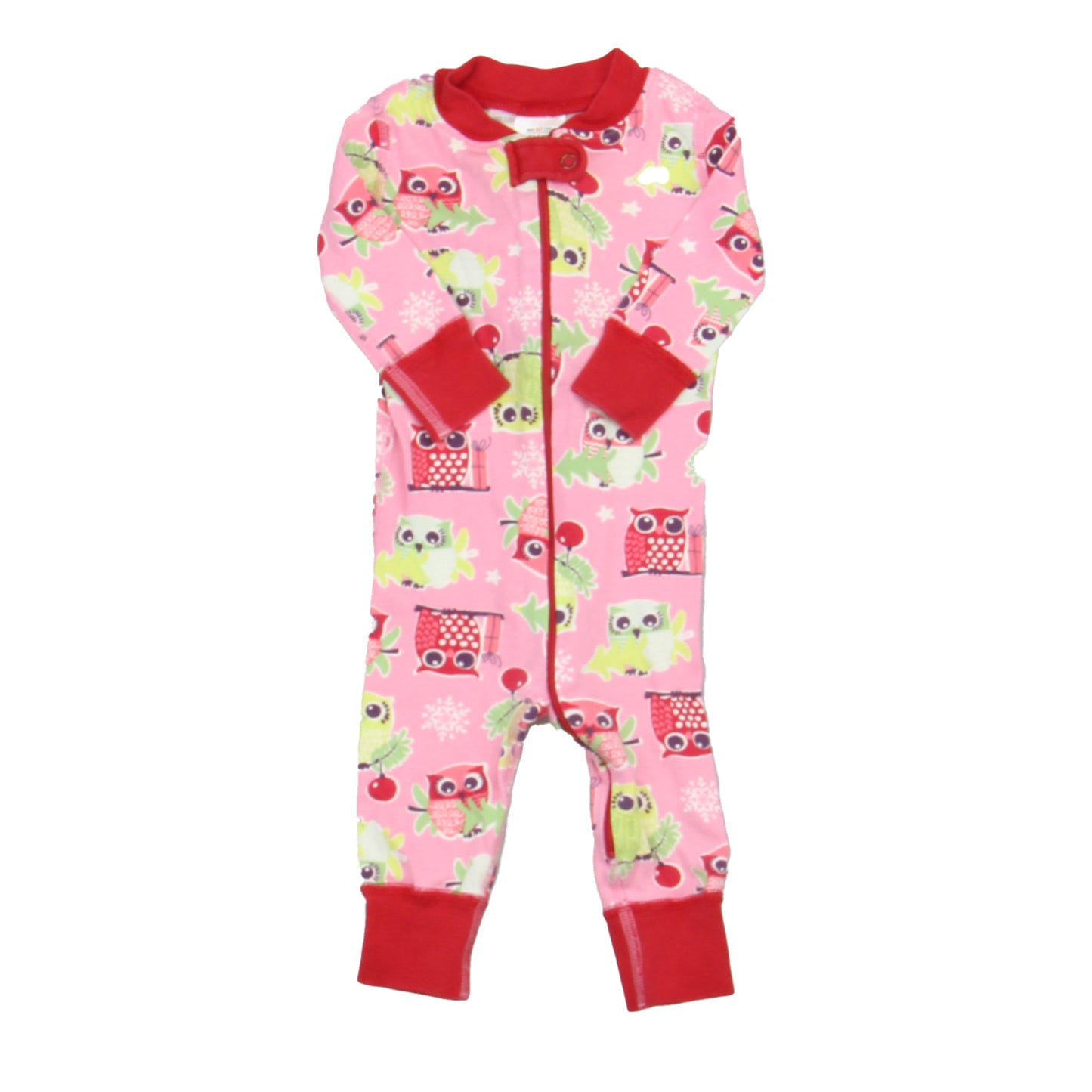 Hanna Andersson Girls Pink Owls 1-piece Non-footed Pajamas Size: 6-9 Months Pink Owls