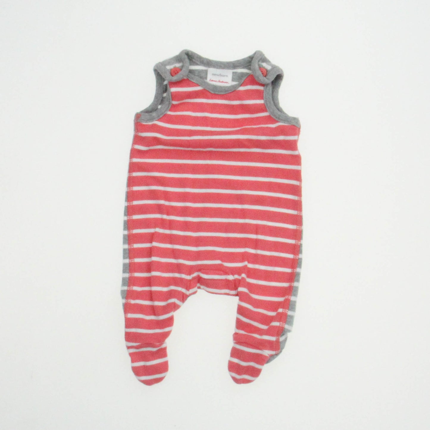 Hanna Andersson Girls Grey | Pink Romper Size: New Born Grey | Pink