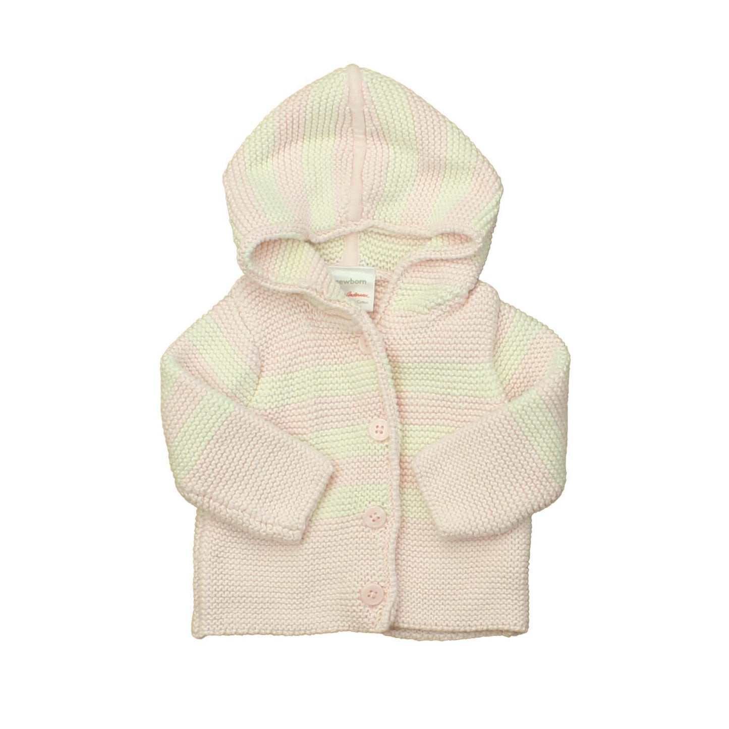 Hanna Andersson Girls Pink | White | Stripes Cardigan Size: New Born
