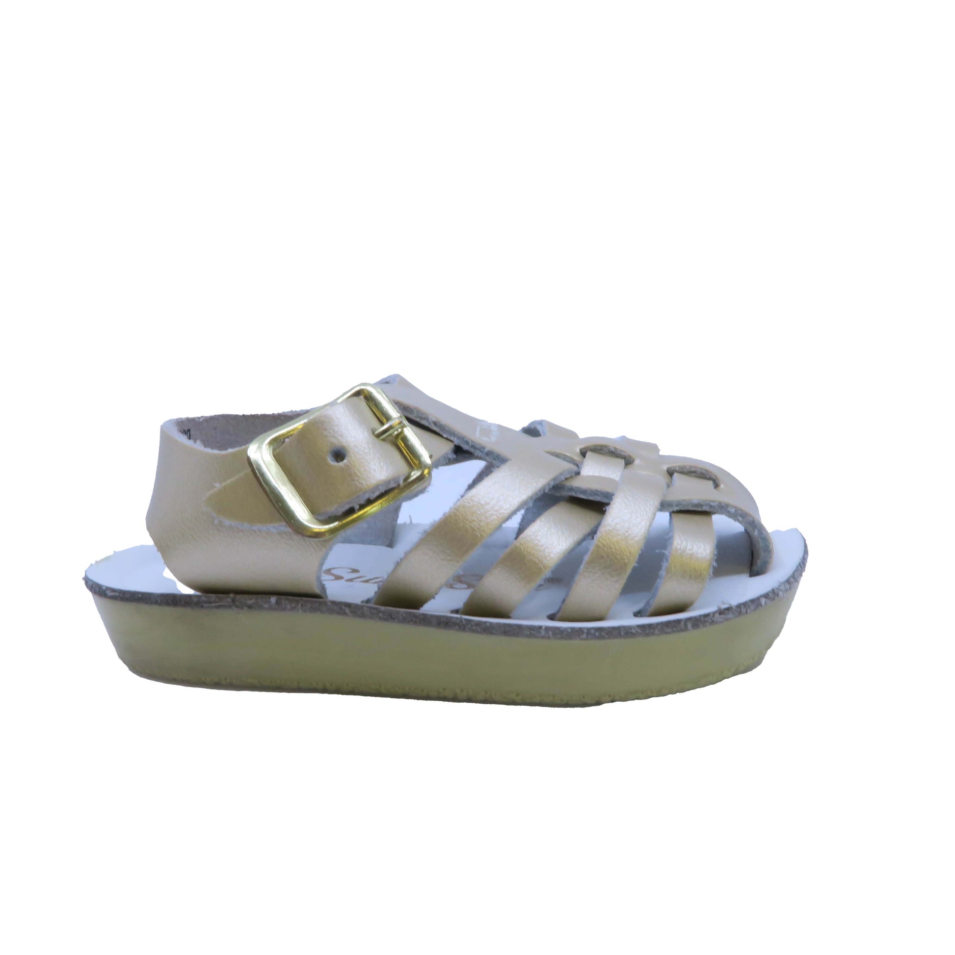 Hoy Saltwater Girls Gold Sandals Size: 1 Infant Gold