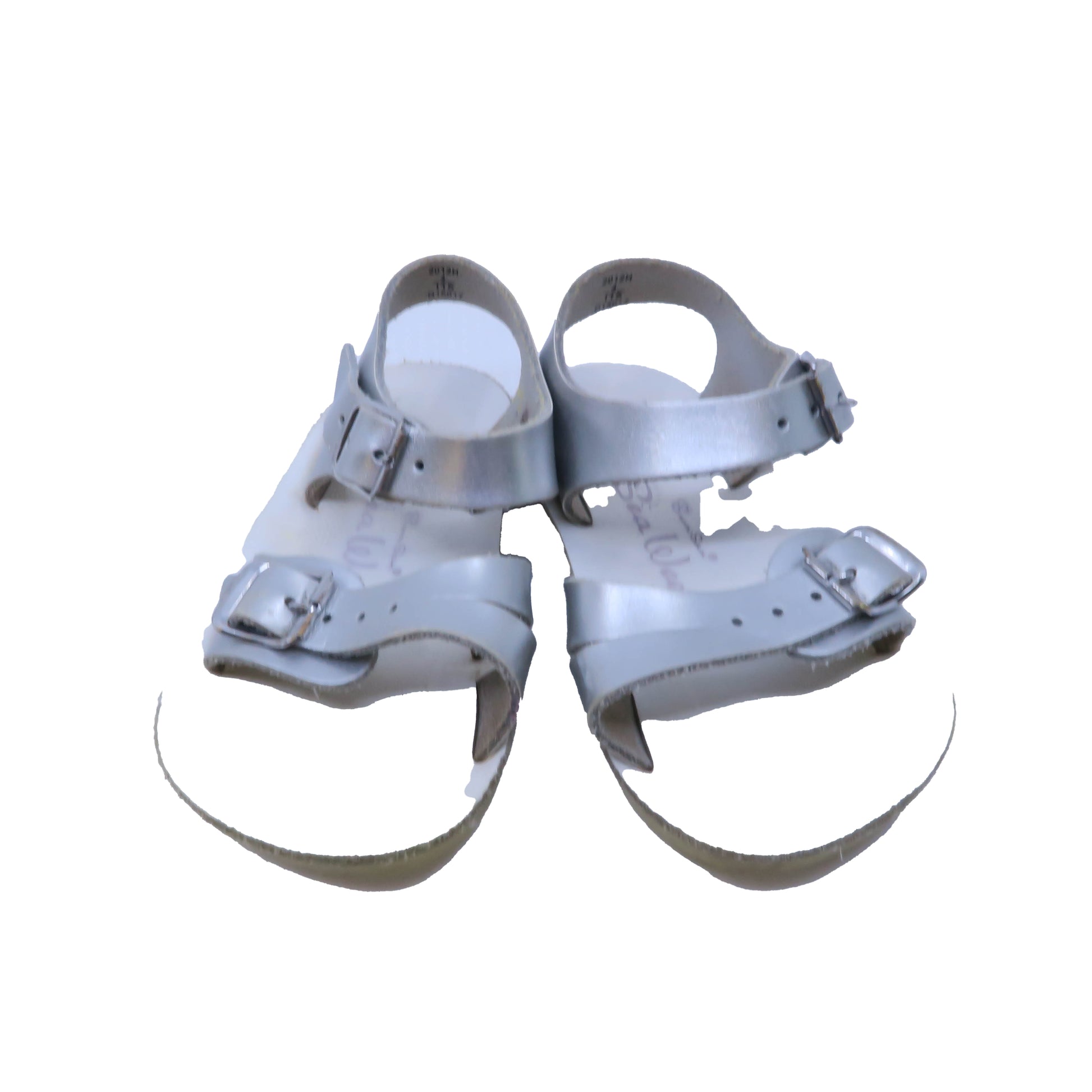 Hoy Saltwater Girls Silver Sandals Size: 4 Infant Silver