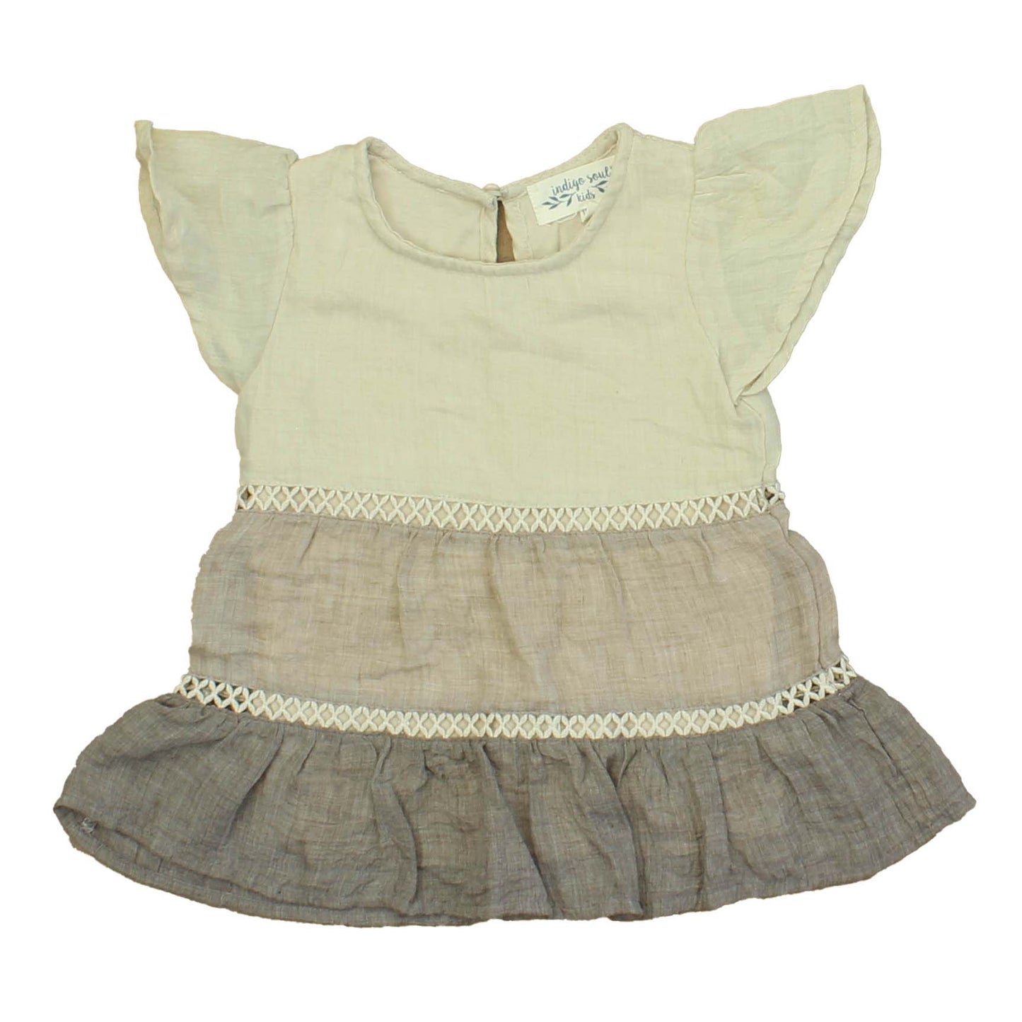 Indigo Soul Kids Girls Beige | Brown Dress Size: 12 Months Beige | Brown