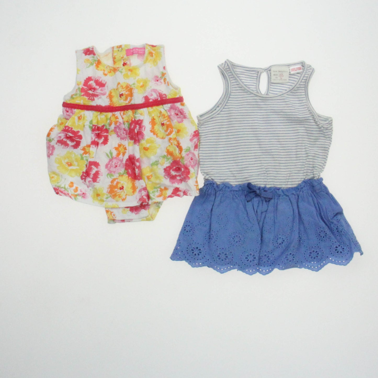 Isaac Mizrahi | Zara Girls White | Blue | Pink | Yellow Dress Size: 6-9 Months White | Blue | Pink | Yellow