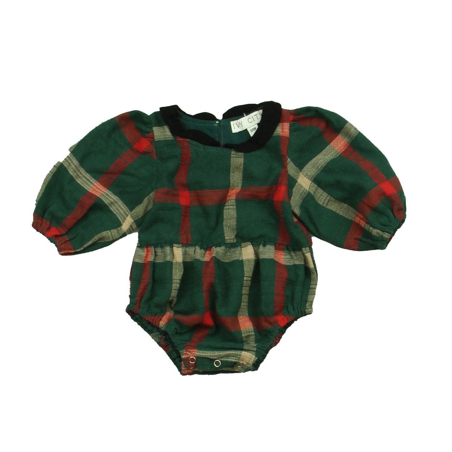 Ivy City Girls Green Plaid Onesie Size: 6-9 Months Green Plaid