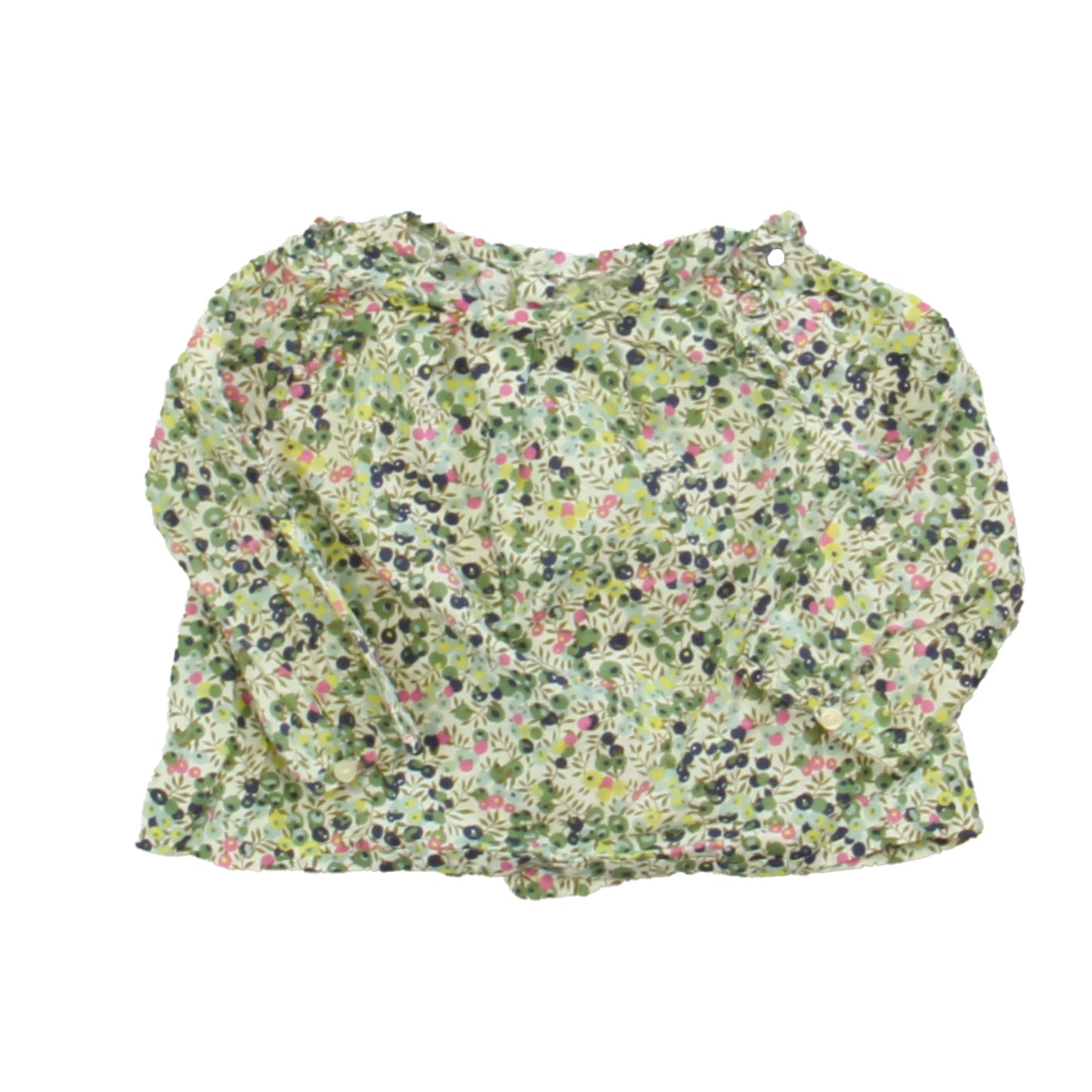 Jacadi Girls Green | Blue | Pink Blouse Size: 12 Months Green | Blue | Pink