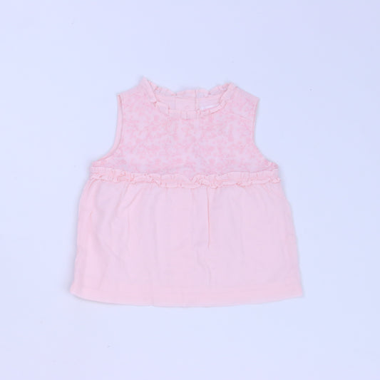Janie & Jack Girls Pink Blouse Size: 0-3 Months Pink