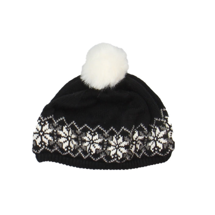 Janie & Jack Unisex Black | White Winter Hat Size: 6-12 Months Black | White