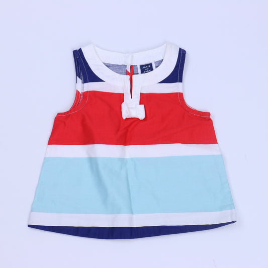 Janie & Jack Girls Red | White | Blue Blouse Size: 6-12 Months Red | White | Blue