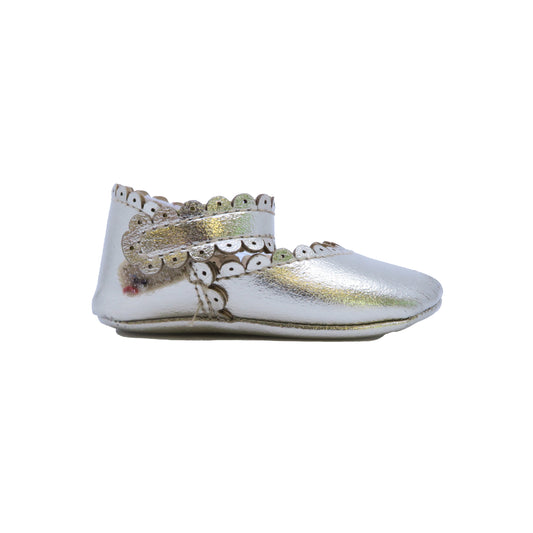 Janie and Jack Girls Gold Booties Size: 0-3 Months Gold