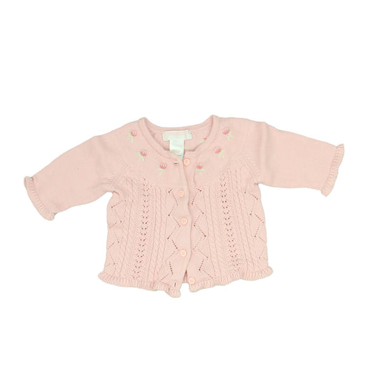 Janie and Jack Girls Pink Cardigan Size: 0-3 Months Pink